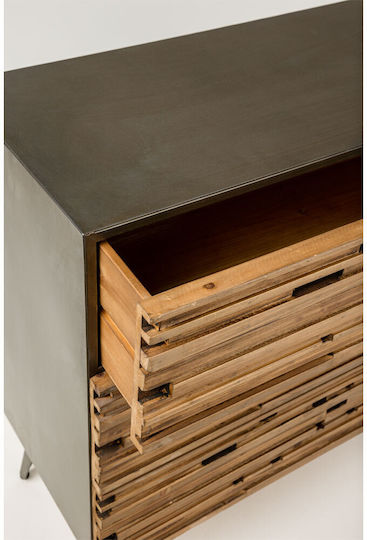Coast Wooden Chest of Drawers with 3 Drawers Natural 90x37x79cm