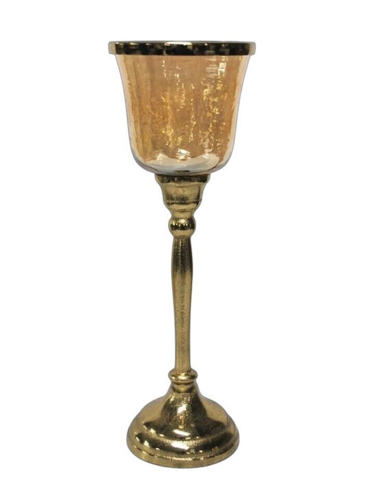 Base Candle Holder Glass in Brown Color 11.5x38x11.5cm 1pcs
