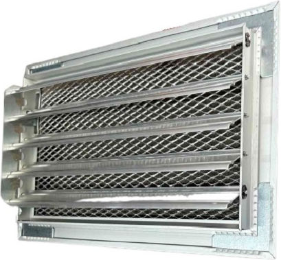 Karkon Rectangular Fireplace Air Shutter Silver PAL-3015 ST 30x15cm