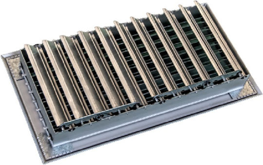Karkon Rectangular Fireplace Air Shutter Silver PAL-3015 TRP 30x15cm