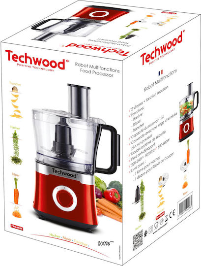 Techwood Πολυμίξερ 800W με Κάδο 1.5lt Κόκκινο
