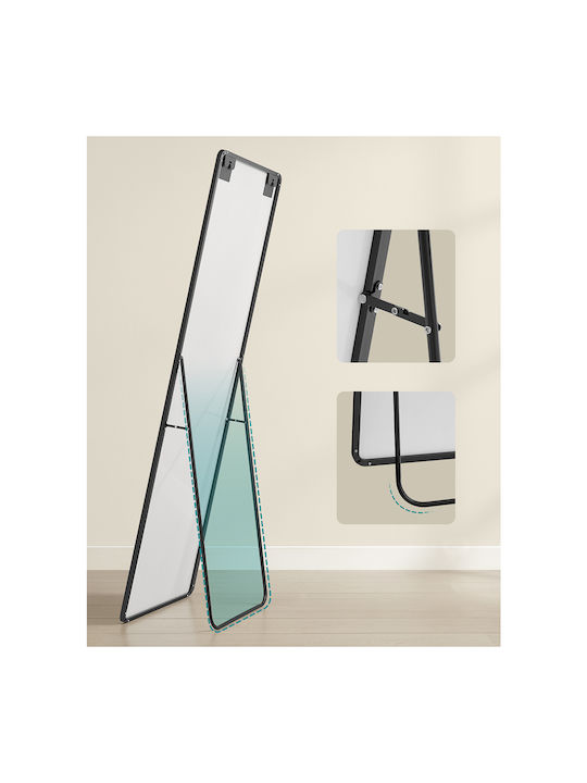 Songmics Καθρέπτης με Μαύρο Μεταλλικό Πλαίσιο 160x50cm