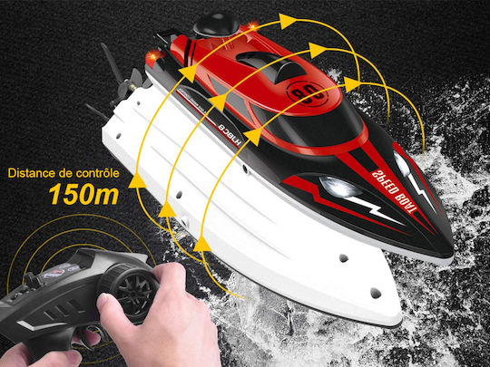 Techkidz Remote Controlled Boat 2.4ghz 25km/h Speedboat Model Black Red
