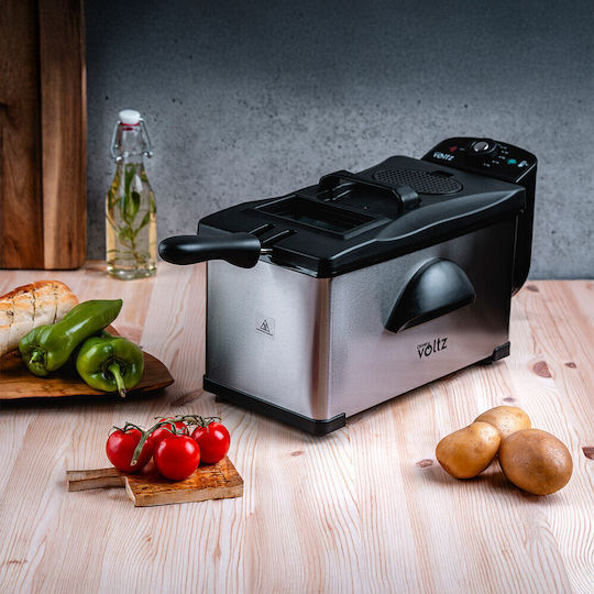 Rosberg Premium Deep Fryer 3lt Silver