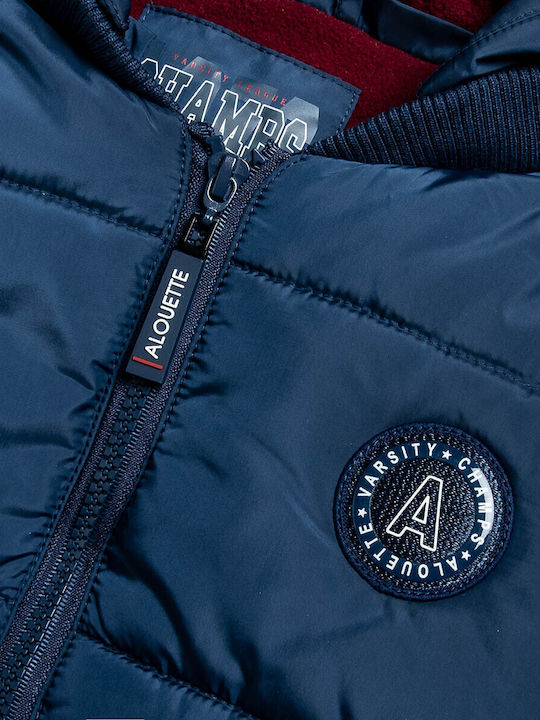 Kids' Casual Jacket with Lining & Hood Navy Blue