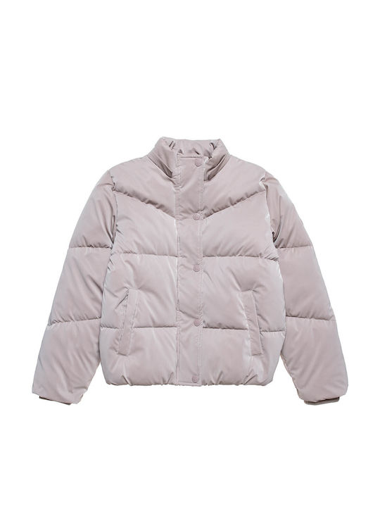 Kids' Quilted Jacket with Lining & Hood Pink