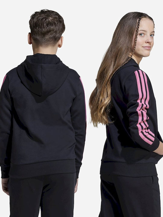 Kids Sweatshirt with Hood and Pockets Black Essentials
