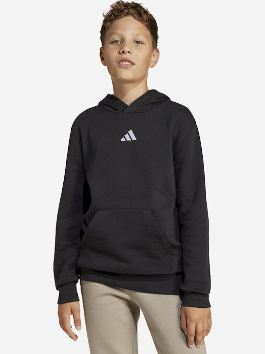 Kids Sweatshirt with Hood and Pockets Black Essentials