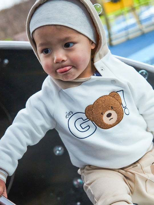 Kids Sweatshirt with Hood Beige
