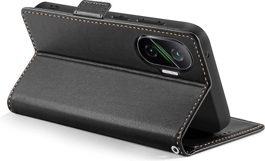 Avizar Brieftasche Hülle Poco F7 Magnetischer Stand Speicherkarte Schwarz