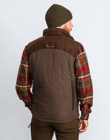Pinewood Sleeveless Jacket Suede Brown
