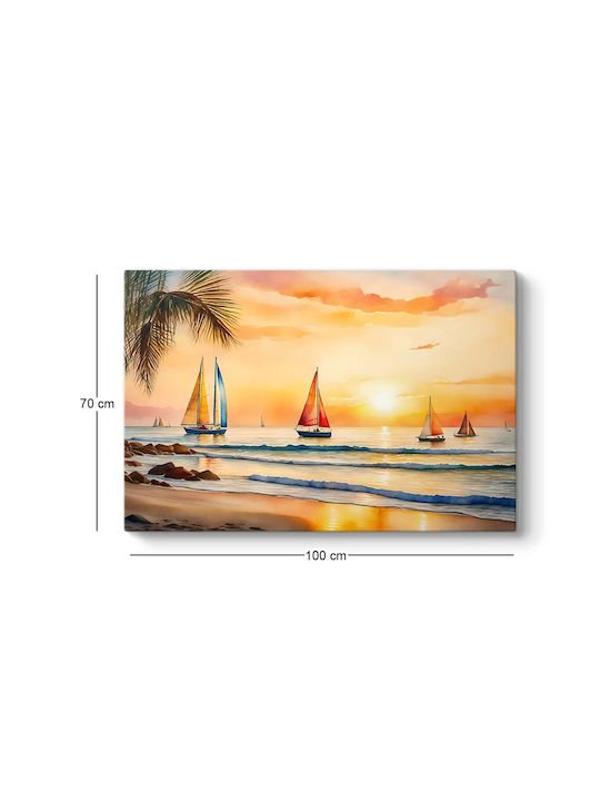 Megapap Tropical Sails At The Sunset Картина Платнен 100x70см