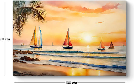 Megapap Tropical Sails At The Sunset Πίνακας σε Καμβά 100x70cm