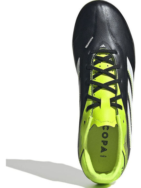 Copa Pure III League MG Kids Soccer Cleats with Molded Outsole Core Black / Cloud White / Lucid Lemon