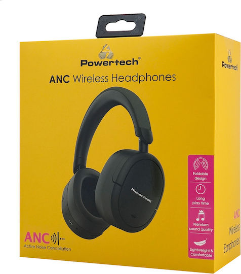 Powertech Wireless / Wired Over Ear Headphones with 36 hours of Operation Black