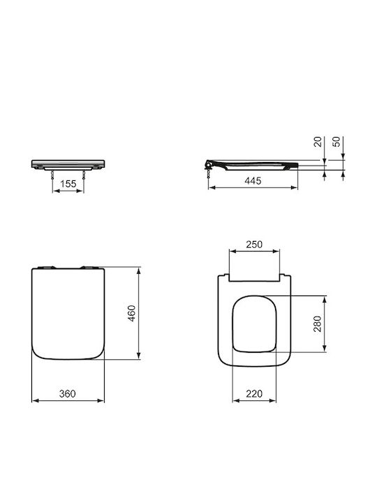 Ideal Standard Капак за тоалетна Софт Клоуз Пластмаса Бял