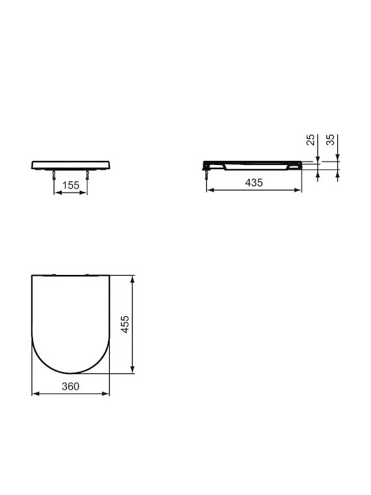 Ideal Standard Plastic Soft Close Toilet Seat White