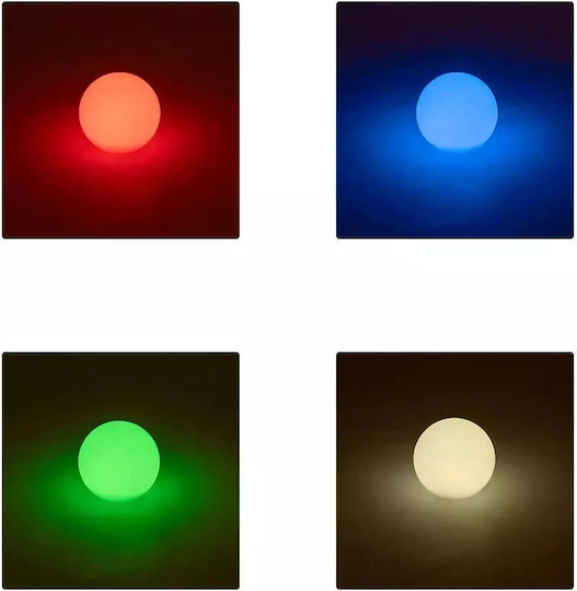 GloboStar Ηλιακό Φωτιστικό Δαπέδου Μπάλα 5W 400lm RGBW με Τηλεχειριστήριο IP54 3x35εκ.