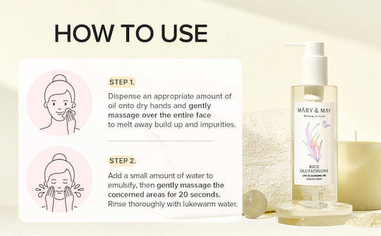 Mary & May Rice Glutathione LHA Λάδι Καθαρισμού Προσώπου 200ml