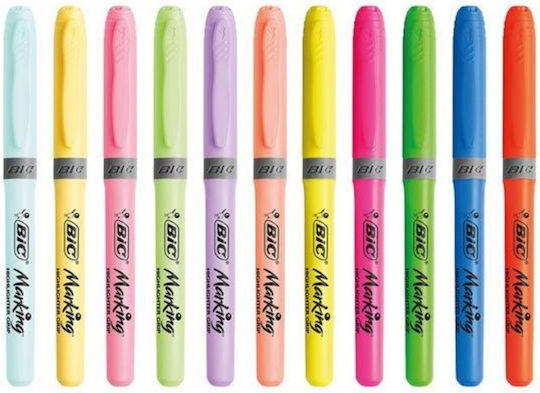 BIC Grip Pastel Mix Μαρκαδόροι Υπογράμμισης Pastel Mix Σετ 12 χρώματα