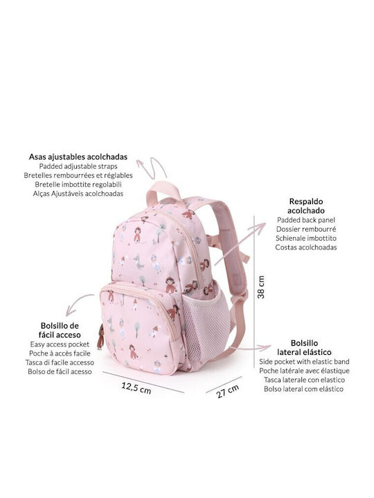 Tutete School Bag Backpack Kindergarten Red with Water Bottle Holder