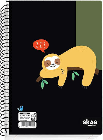 Skag Spiral Notebook Ruled B5 120 Sheets 4 Subjects 1pcs (Μiscellaneous Designs)
