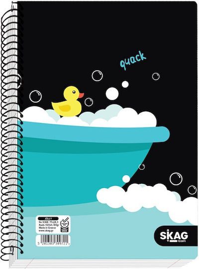 Skag Spiral Notebook Ruled B5 120 Sheets 4 Subjects 1pcs (Μiscellaneous Designs)