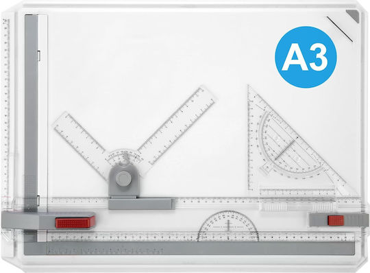 Set von geometrischen Instrumenten Kunststoff Transparent 50cm