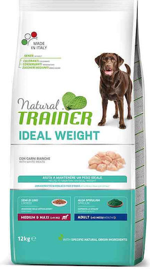 Natural Trainer Ideal Weight Adult Medium & Maxi 12kg Dry Food Diet for Adult Medium & Large Breed Dogs with Meat