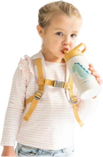 Saro Dinos Kids Water Bottle Thermos Dinosaur Stainless Steel with Straw 500ml