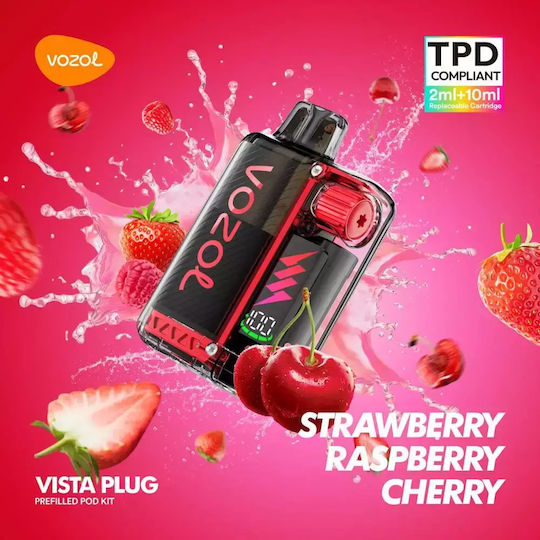 Vozol Vista Plug Pod-Bausatz 2ml mit eingebauter Batterie 650mAh Strawberry Raspberry Cherry