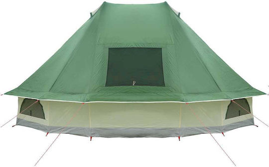 vidaXL Summer Camping Tent Teepee Green for 10 People 680x430x270cm