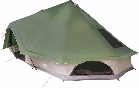 vidaXL Summer Camping Tent Teepee Green for 10 People 680x430x270cm