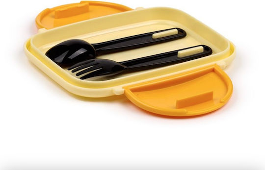 Plastic Food Container with Two Compartments Spoon & Fork Pirates Puckator