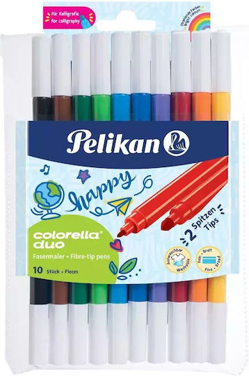Pelikan Colorella Duo Drawing Markers 2mm Double Tip Set 10pcs