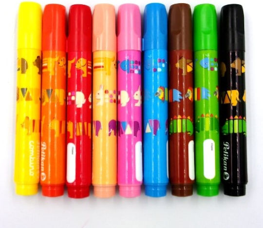 Pelikan Combino Super 411 Washable Drawing Markers Thick Set 9pcs