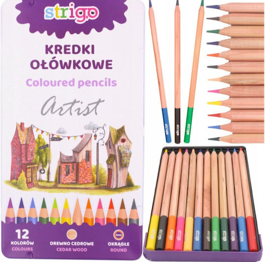 Strigo Round Coloured Pencils 12 Colours Strigo