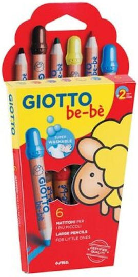 Giotto Be-be Ξυλομπογιές 6τμχ Ξύστρα Ν