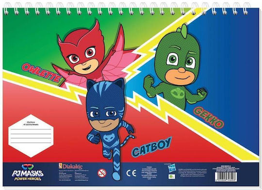 Drawing Pad 23x33 40 Sheets Self-Adhesive + Stencil Pj Masks 484312