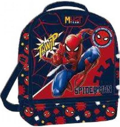 Must Team Spiderman Thwip Σχολικό Ισοθερμικό Τσαντάκι Φαγητού Χειρός 7lt Μπλε Spiderman 22x16x28cm