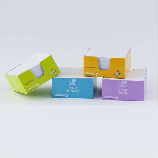 Weißer Würfel-Papierhalter 9x9cm 500 Blatt Keep Calm Packung mit 4 Stück