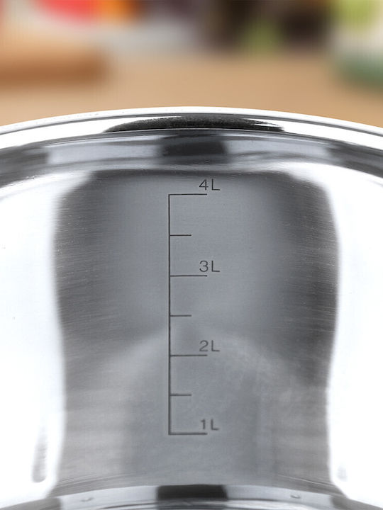 Rosberg Βαθιά Ανοξείδωτη Κατσαρόλα 3.6lt / 20cm