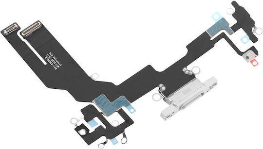 Clappio Usb-c Charging Connector Iphone 16e Microphone Flex Cable White