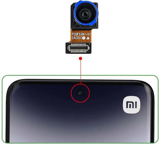 Clappio Предна Камера 20mp Redmi Note 14 Pro 5G Лента За Връзка Черна