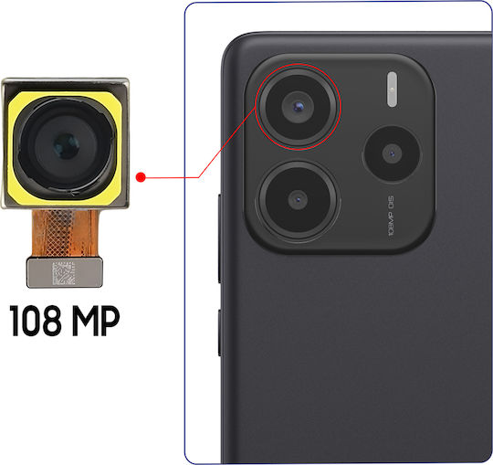 Clappio Main Rear Camera Xiaomi Redmi Note 14 5g 108mp Sensor Black Yellow