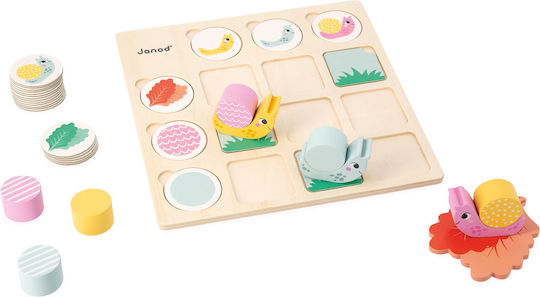Janod Double Entry Table - Snails Образователна Игра Образователни от Дърво за 4+ години Години
