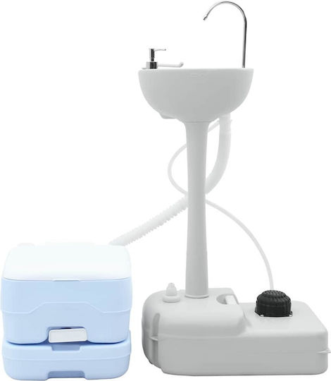 vidaXL Toilet Set 2 pcs Blue and White