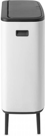 Brabantia Coș De Gunoi Bo Reciclare Metalic Împingeți Alb 60lt