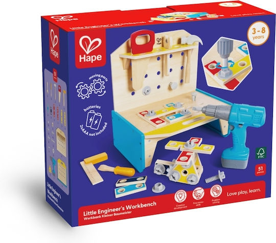 Hape Детска Работна Пейка от Дърво за 3+ Години 51 Бр