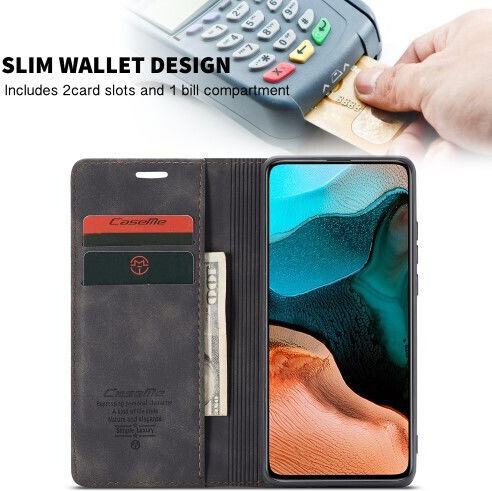 Caseme Wallet Synthetic Leather Black (Poco F2 Pro)